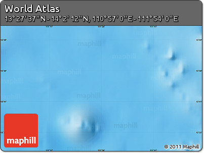 Shaded Relief Map of the Area around 13° 44' 54" N, 111° 25' 30" E
