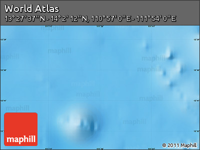 Shaded Relief Map of the Area around 13° 44' 54" N, 111° 25' 30" E