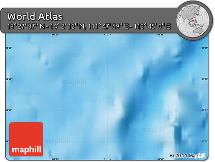 Physical Map of the Area around 13° 44' 54" N, 112° 16' 30" E