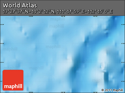 Physical Map of the Area around 13° 44' 54" N, 112° 16' 30" E