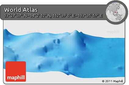 Physical Panoramic Map of the Area around 13° 44' 54" N, 113° 7' 30" E