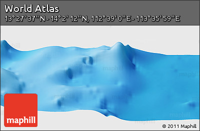 Physical Panoramic Map of the Area around 13° 44' 54" N, 113° 7' 30" E
