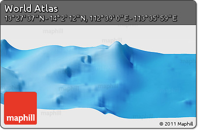 Physical Panoramic Map of the Area around 13° 44' 54" N, 113° 7' 30" E