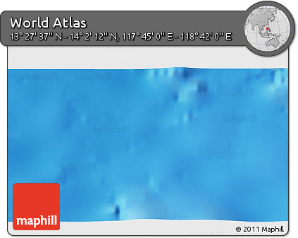 Physical 3D Map of the Area around 13° 44' 54" N, 118° 13' 29" E