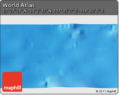 Physical 3D Map of the Area around 13° 44' 54" N, 118° 13' 29" E
