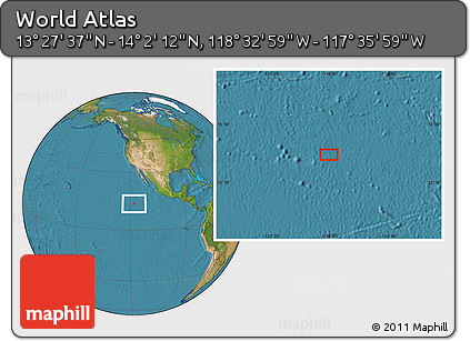 Satellite Location Map of the Area around 13° 44' 54" N, 118° 4' 29" W