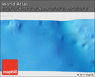Physical 3D Map of the Area around 13° 44' 54" N, 119° 4' 29" E