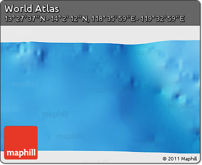 Physical 3D Map of the Area around 13° 44' 54" N, 119° 4' 29" E