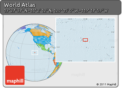 Political Location Map of the Area around 13° 44' 54" N, 119° 46' 30" W