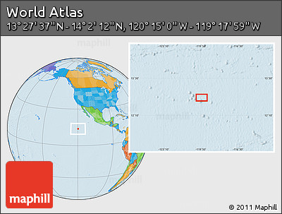 Political Location Map of the Area around 13° 44' 54" N, 119° 46' 30" W