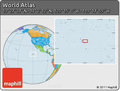 Political Location Map of the Area around 13° 44' 54" N, 119° 46' 30" W