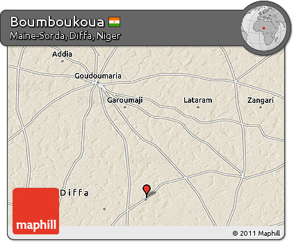 Shaded Relief 3D Map of Boumboukoua