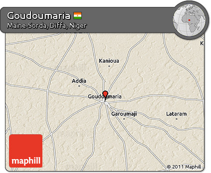 Shaded Relief 3D Map of Goudoumaria
