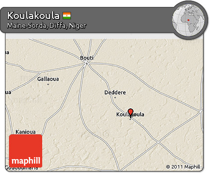 Shaded Relief 3D Map of Koulakoula