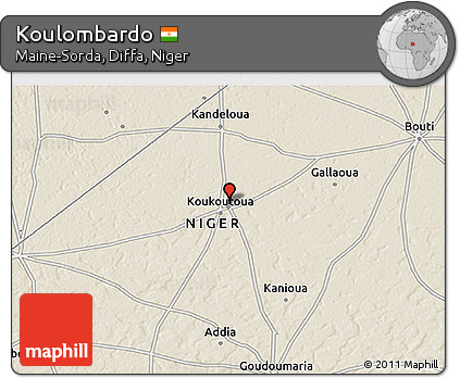 Shaded Relief 3D Map of Koulombardo