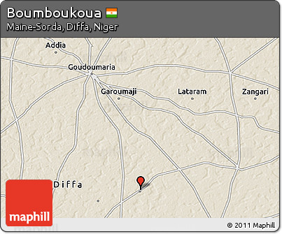 Shaded Relief 3D Map of Boumboukoua