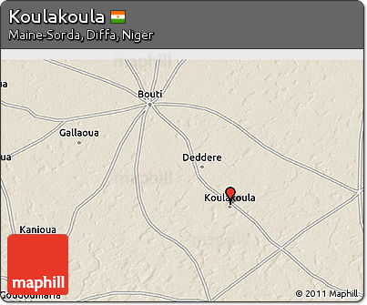 Shaded Relief 3D Map of Koulakoula