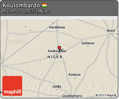 Shaded Relief 3D Map of Koulombardo
