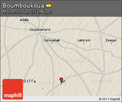 Shaded Relief 3D Map of Boumboukoua