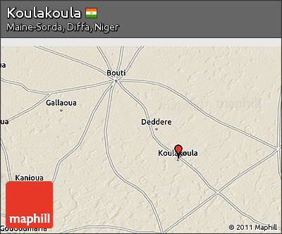 Shaded Relief 3D Map of Koulakoula