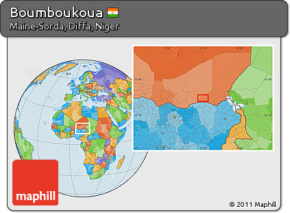 Political Location Map of Boumboukoua