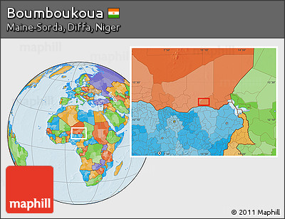 Political Location Map of Boumboukoua