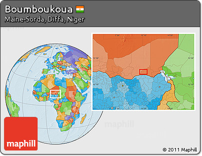 Political Location Map of Boumboukoua