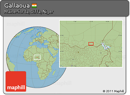 Savanna Style Location Map of Gallaoua