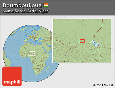 Savanna Style Location Map of Boumboukoua