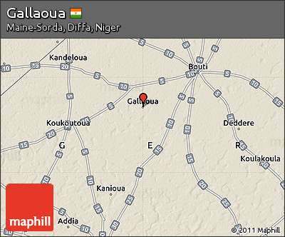Shaded Relief Map of Gallaoua