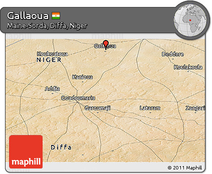Satellite Panoramic Map of Gallaoua