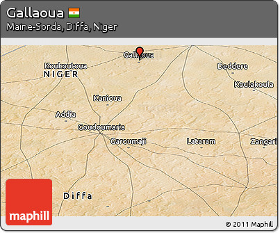 Satellite Panoramic Map of Gallaoua