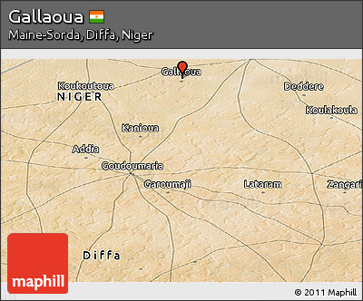 Satellite Panoramic Map of Gallaoua