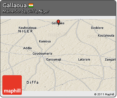 Shaded Relief Panoramic Map of Gallaoua