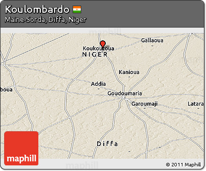 Shaded Relief Panoramic Map of Koulombardo