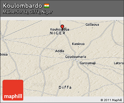 Shaded Relief Panoramic Map of Koulombardo