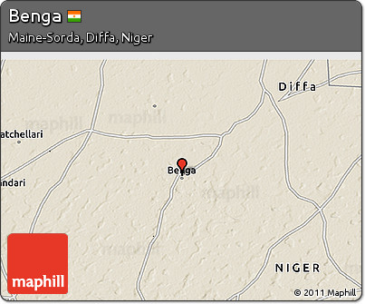 Shaded Relief 3D Map of Benga