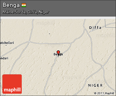 Shaded Relief 3D Map of Benga