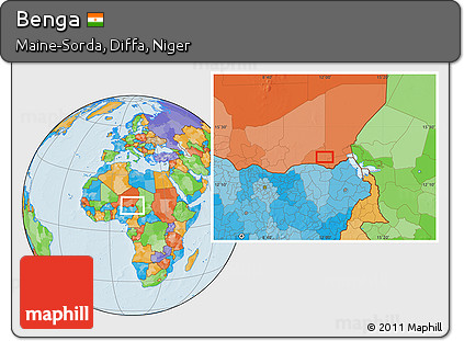 Political Location Map of Benga