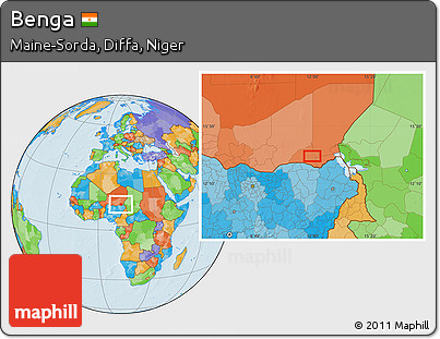 Political Location Map of Benga