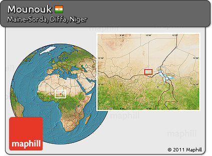 Satellite Location Map of Mounouk