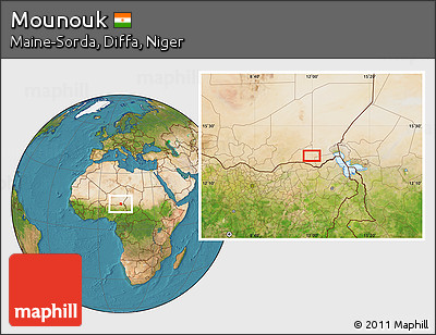 Satellite Location Map of Mounouk