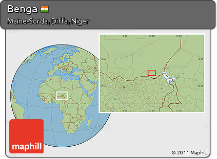 Savanna Style Location Map of Benga