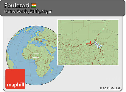 Savanna Style Location Map of Foulatari