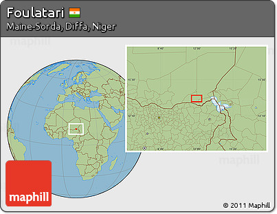 Savanna Style Location Map of Foulatari