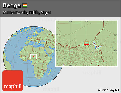 Savanna Style Location Map of Benga