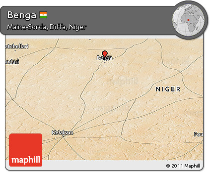 Satellite Panoramic Map of Benga