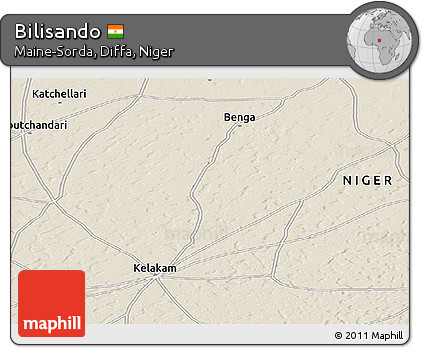 Shaded Relief Panoramic Map of Bilisando