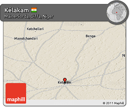 Shaded Relief Panoramic Map of Kélakam