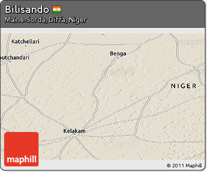 Shaded Relief Panoramic Map of Bilisando
